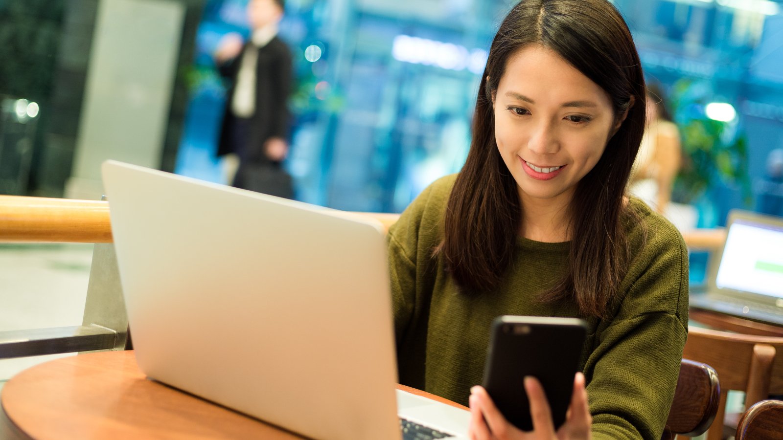 Woman working with her laptop