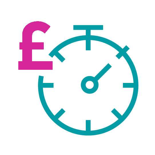 Stopwatch money budget icon