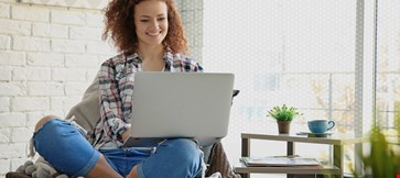 Woman working with her laptop
