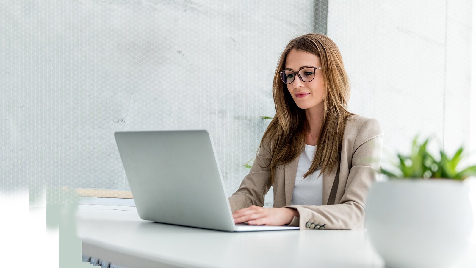 Woman working with her laptop