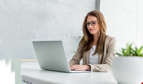 Woman working with her laptop