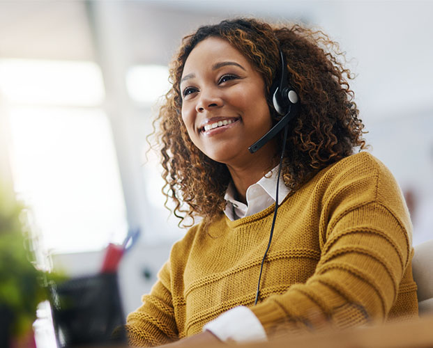 Shot of a female agent working in a call centre