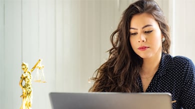 Lady working on laptop