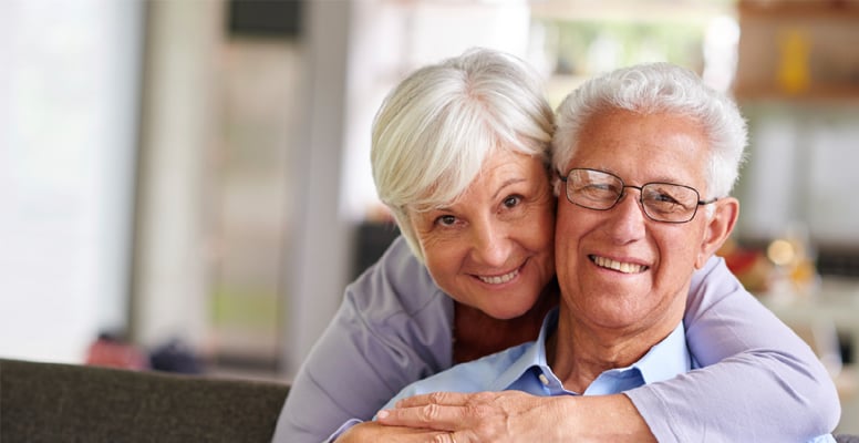 Senior couple smiling