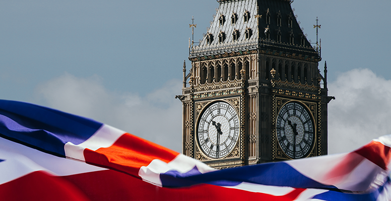 United Kingdom flag big ben London