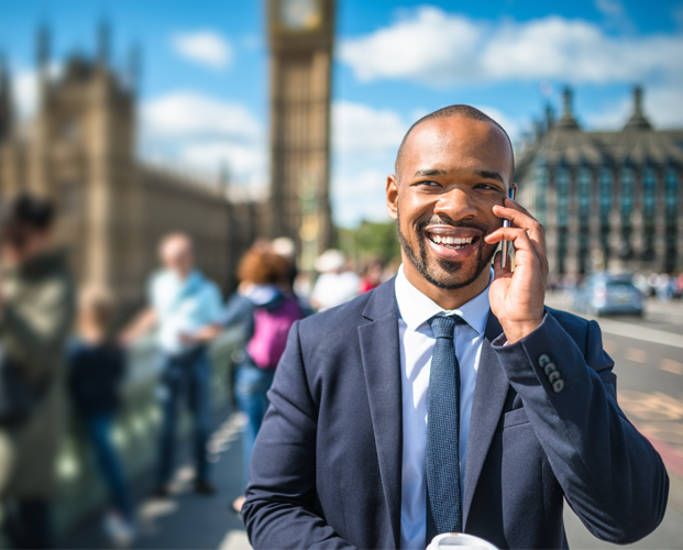 Man talking on a cellphone