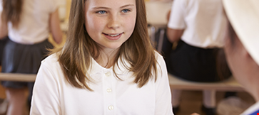 Girl being served