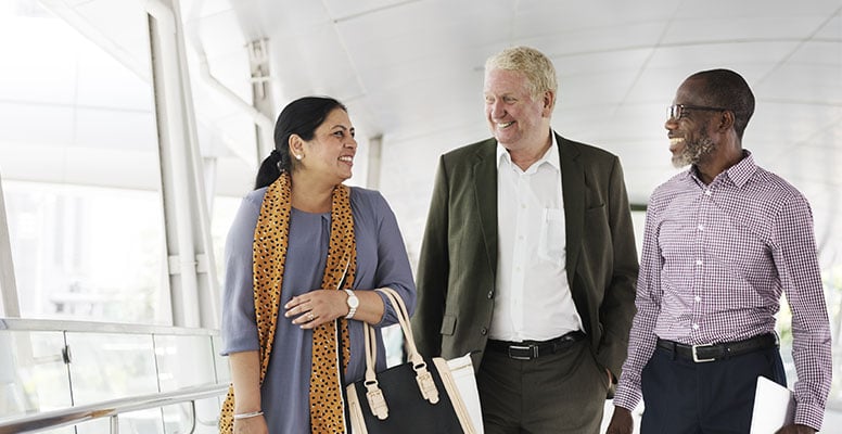 Business people walking together concept