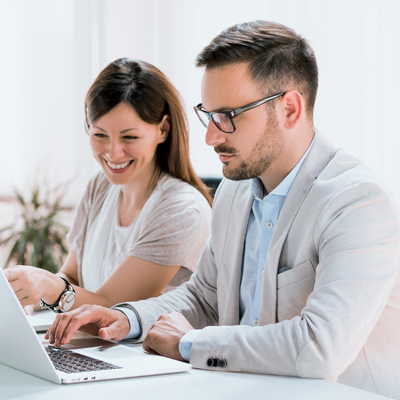 Business coworkers discussing new ideas in a modern office